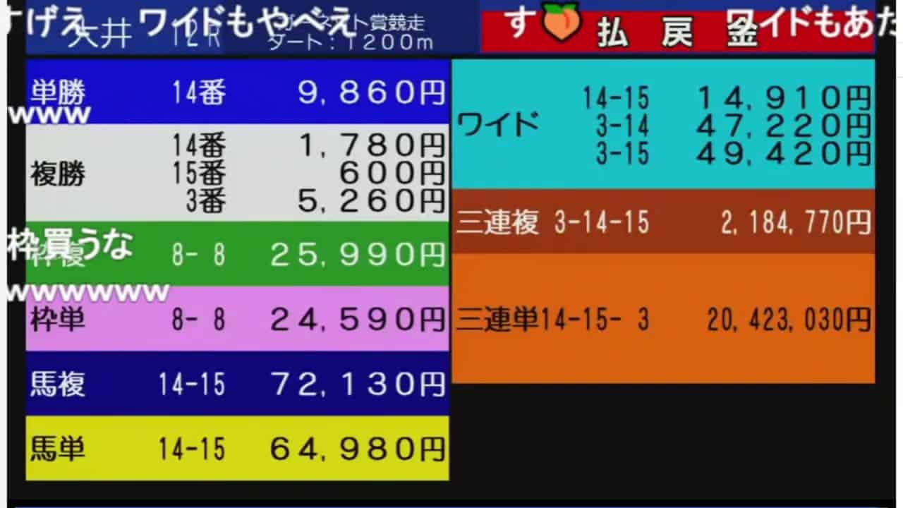 コメつき 超高額 一撃00万馬券がとびだす 競馬動画まとめ