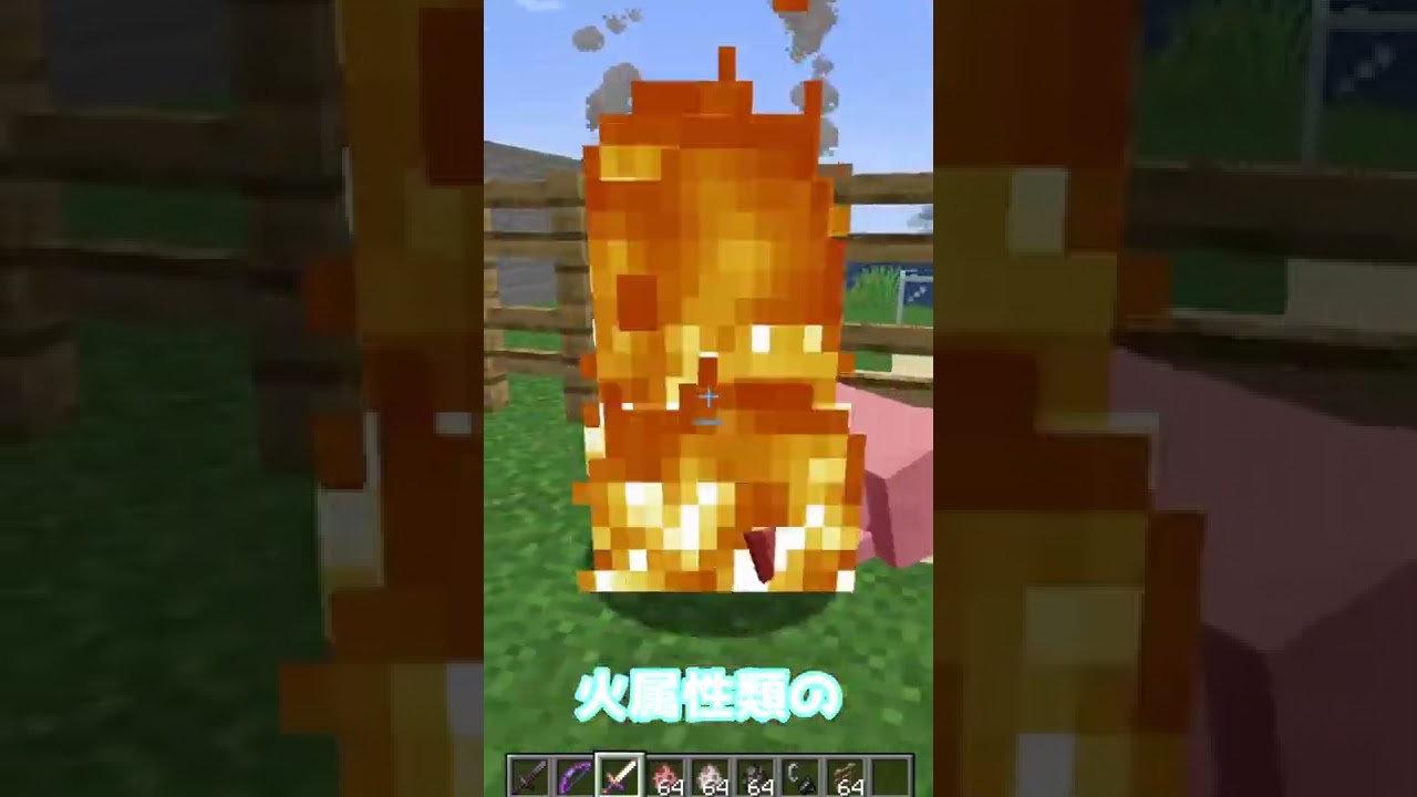 火属性類エンチャント付き武器は動物を倒したらどうなるのか ゆっくり解説 Shorts Minecraft マインクラフト マイクラ Minecraft 動画まとめ
