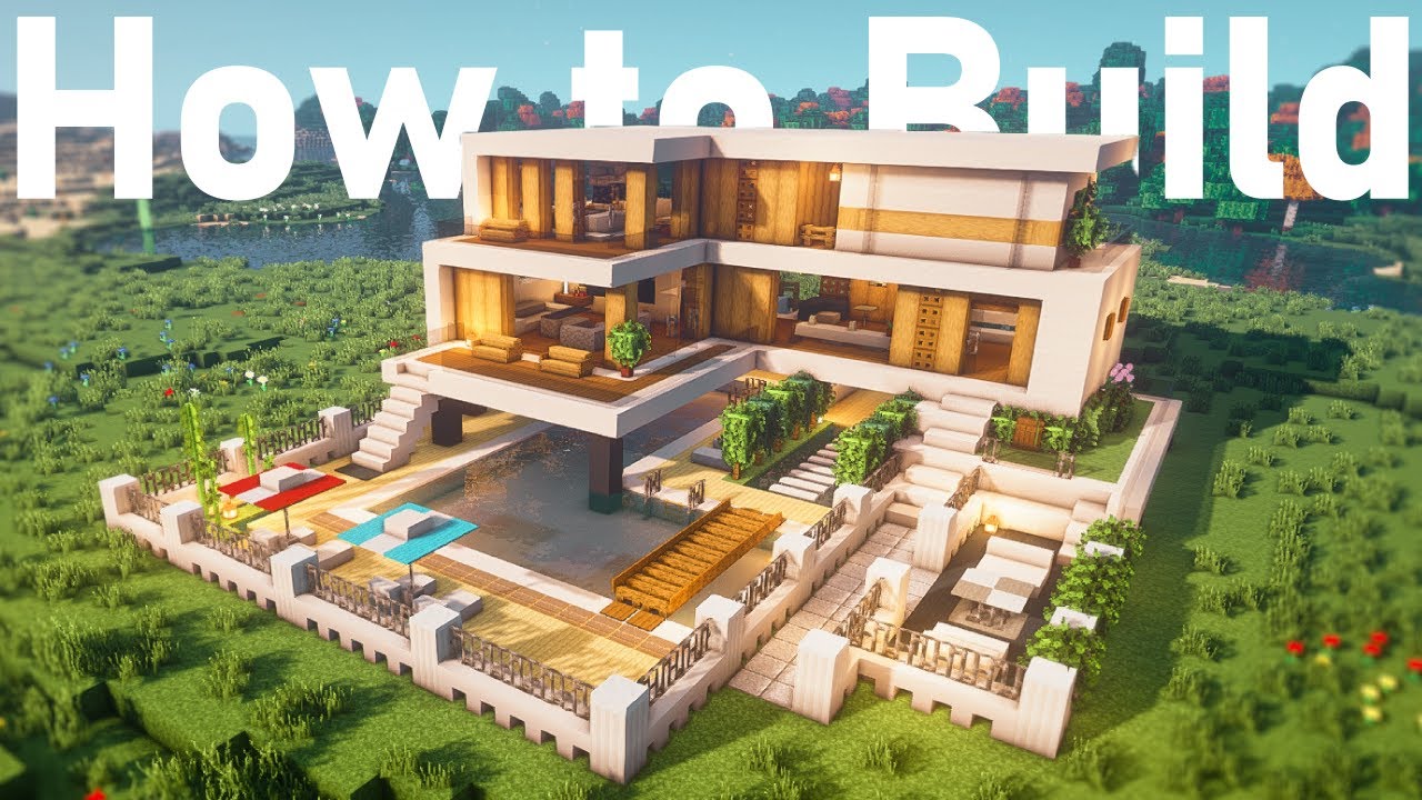 【マイクラ建築】「別荘」豪邸モダンハウスの作り方 | マイクラ(Minecraft)動画まとめ
