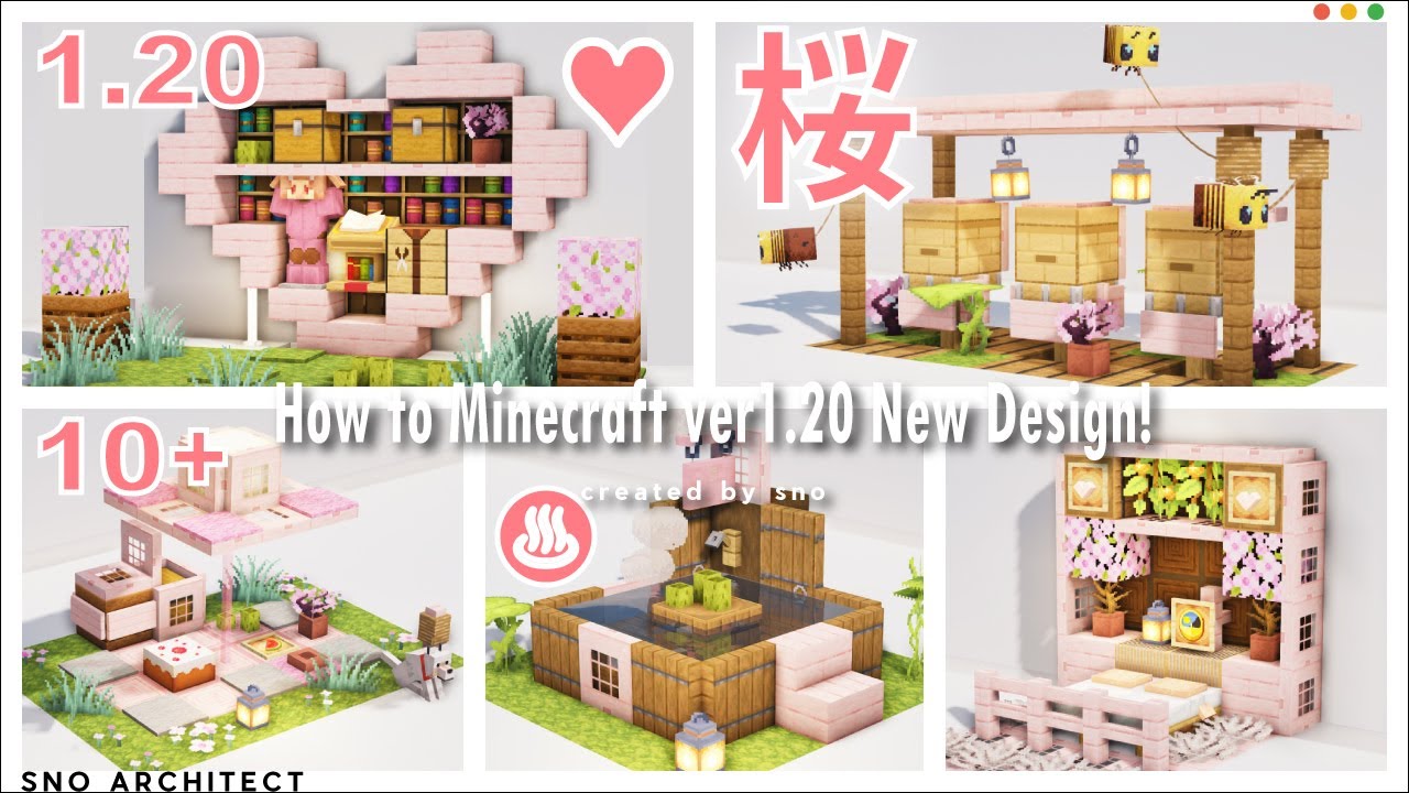 【マイクラ1.20】誰も知らない桜ブロックを使った可愛い建築アイデア10選 | マイクラ(Minecraft)動画まとめ