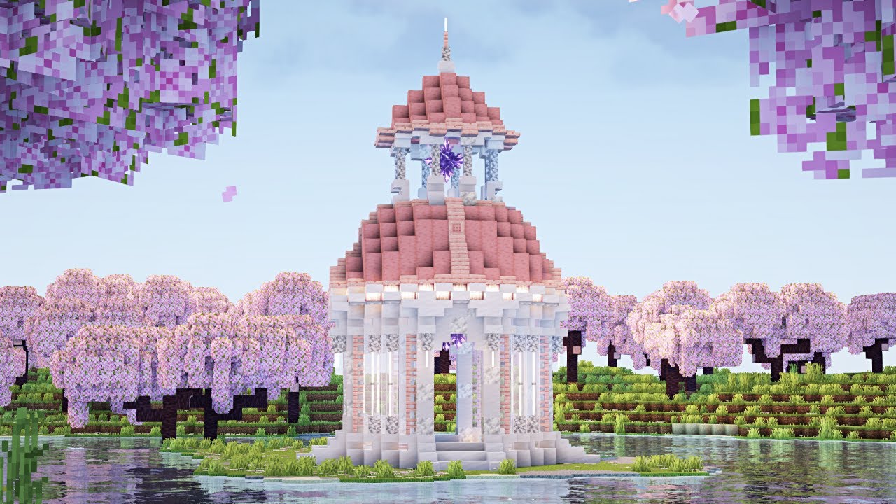 【マインクラフト】桜で作るガゼボの作り方【マイクラ建築】 | マイクラ（Minecraft）動画まとめ