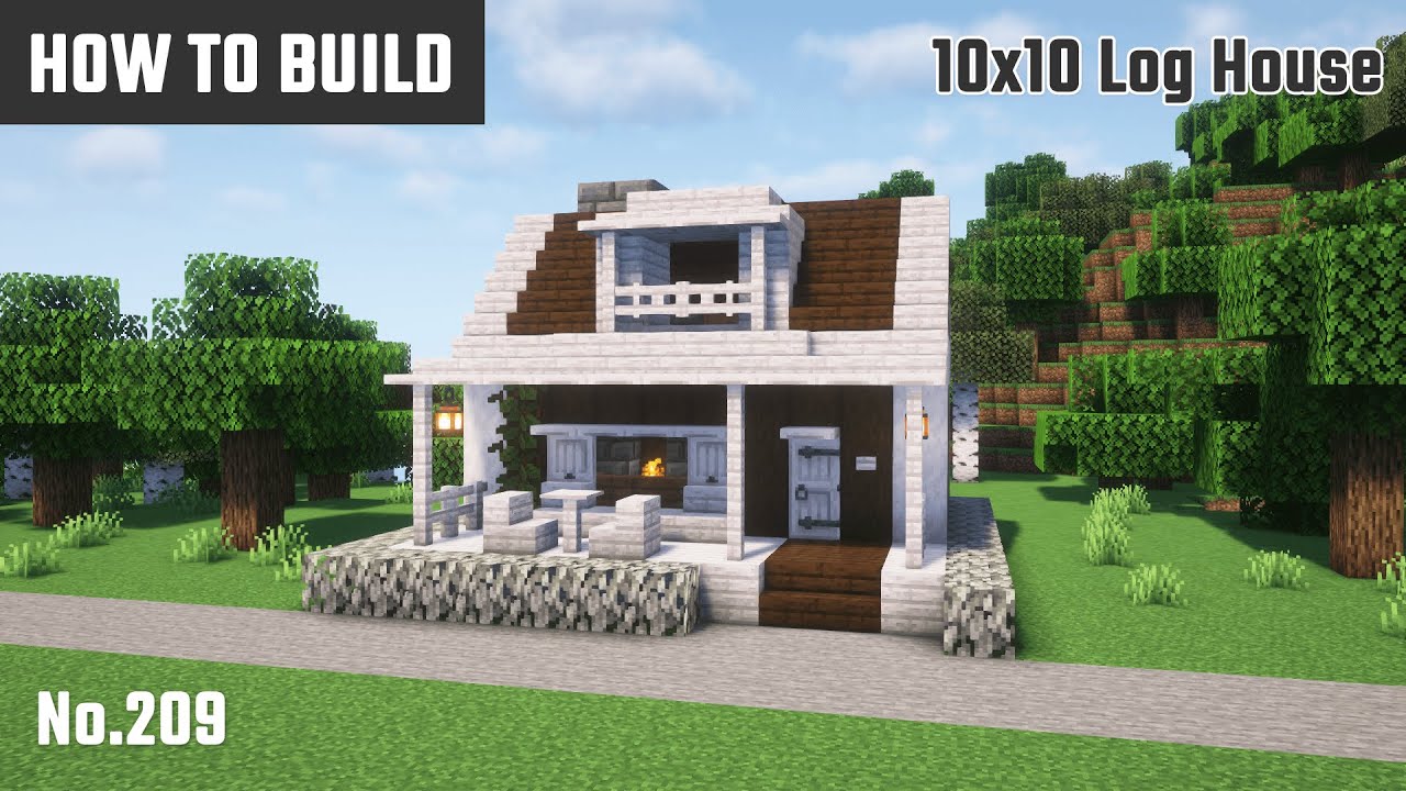 マイクラ建築:ペールオークとダークオークの小さい家の作り方。10×10ブロックで簡単に。No.209【Minecraft】 | マイクラ ...