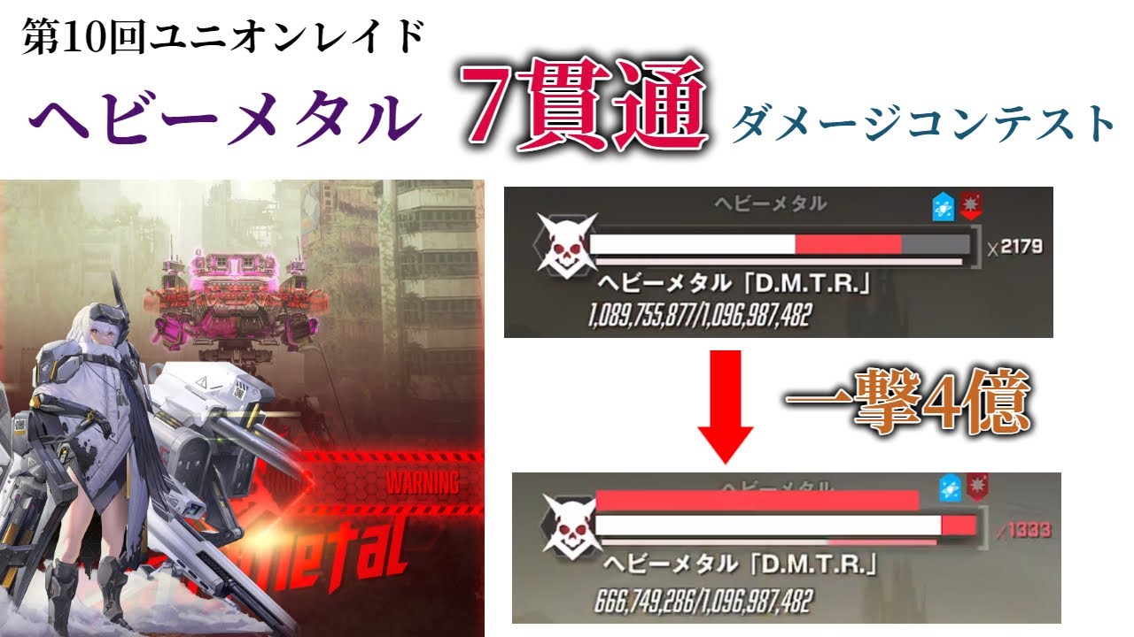 【NIKKE】一撃7貫通でスノーホワイトのダメージを極限まで高めてみた 第10回ユニオンレイド ヘビーメタル 【ニケ】
