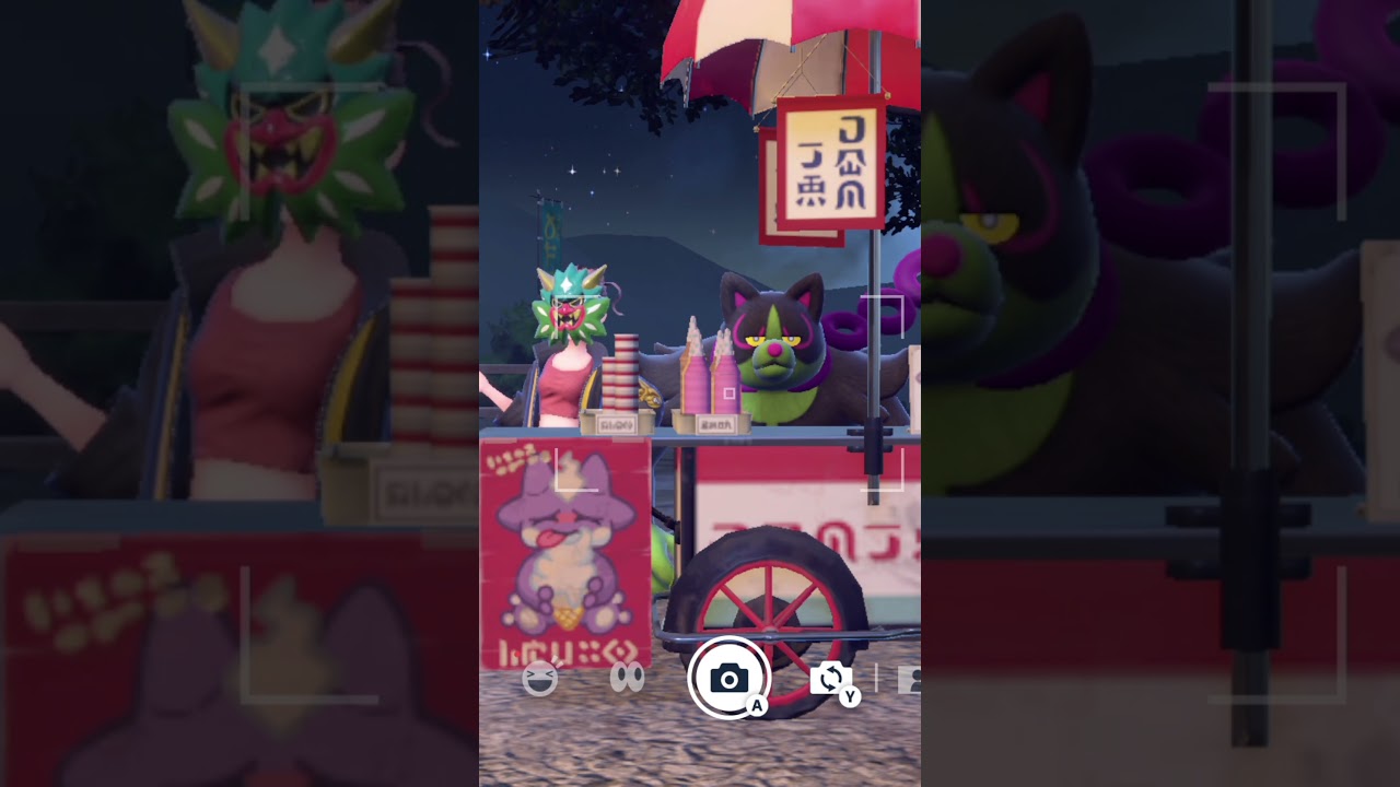 【ポケモンSV 碧の仮面】オモテ祭りを楽しむイイネイヌとオーガポンがかわいい！ #shorts